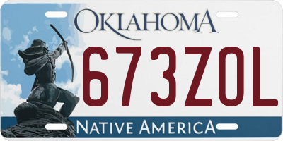 OK license plate 673ZOL