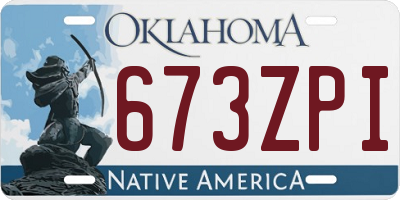 OK license plate 673ZPI