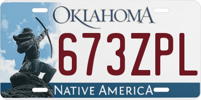 OK license plate 673ZPL