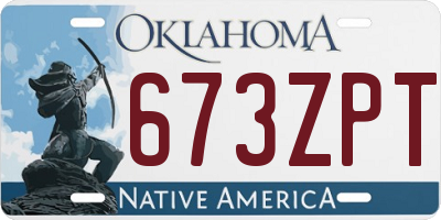 OK license plate 673ZPT