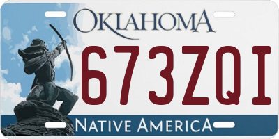 OK license plate 673ZQI