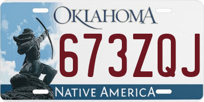 OK license plate 673ZQJ