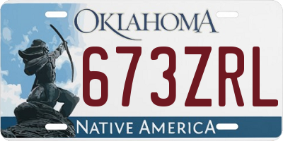 OK license plate 673ZRL