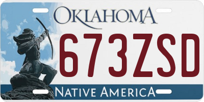 OK license plate 673ZSD