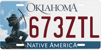 OK license plate 673ZTL