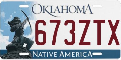 OK license plate 673ZTX