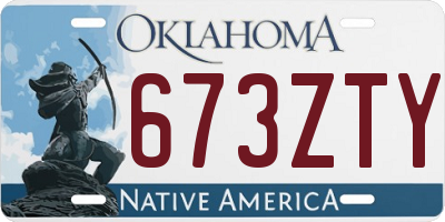OK license plate 673ZTY