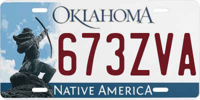 OK license plate 673ZVA
