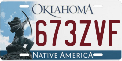 OK license plate 673ZVF