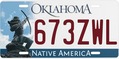 OK license plate 673ZWL