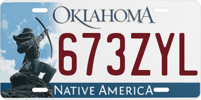 OK license plate 673ZYL