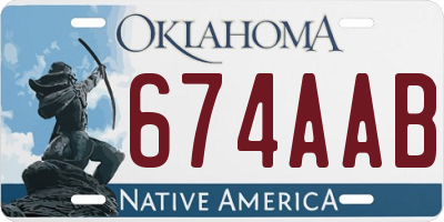 OK license plate 674AAB