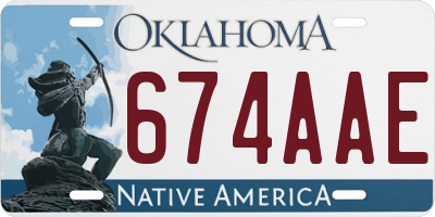 OK license plate 674AAE