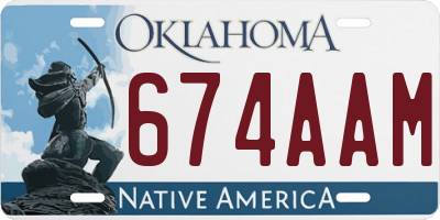 OK license plate 674AAM