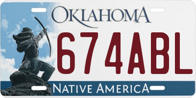 OK license plate 674ABL