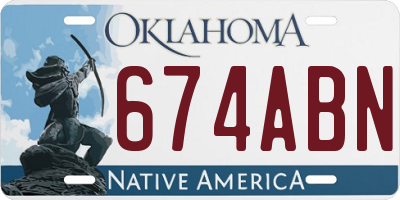 OK license plate 674ABN