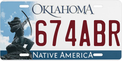 OK license plate 674ABR