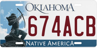 OK license plate 674ACB