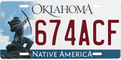 OK license plate 674ACF