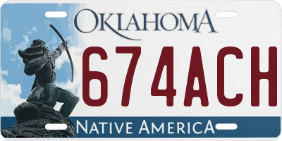 OK license plate 674ACH