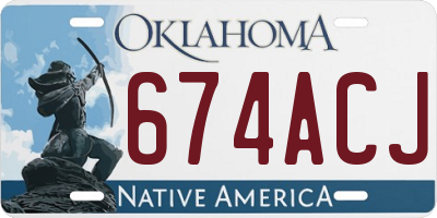 OK license plate 674ACJ