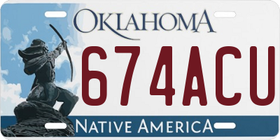 OK license plate 674ACU