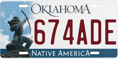 OK license plate 674ADE