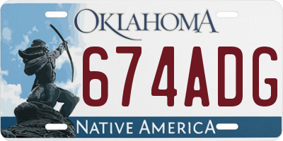 OK license plate 674ADG
