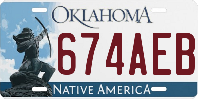OK license plate 674AEB