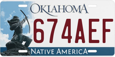 OK license plate 674AEF