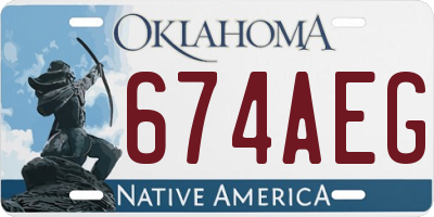 OK license plate 674AEG