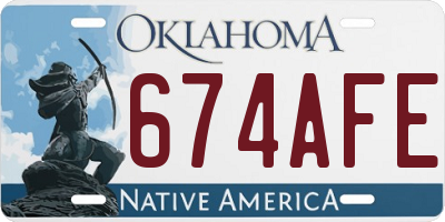 OK license plate 674AFE