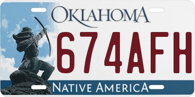 OK license plate 674AFH