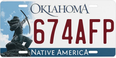 OK license plate 674AFP