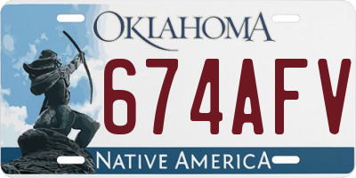 OK license plate 674AFV