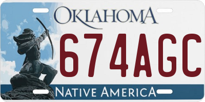 OK license plate 674AGC