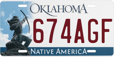 OK license plate 674AGF