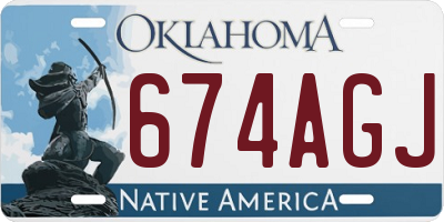 OK license plate 674AGJ