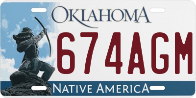 OK license plate 674AGM