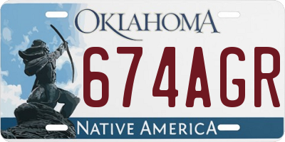 OK license plate 674AGR