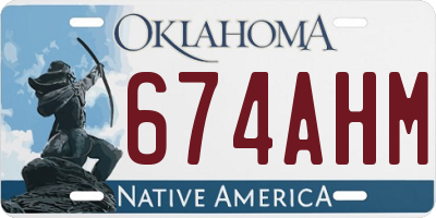 OK license plate 674AHM
