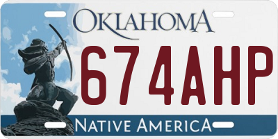 OK license plate 674AHP
