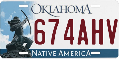 OK license plate 674AHV