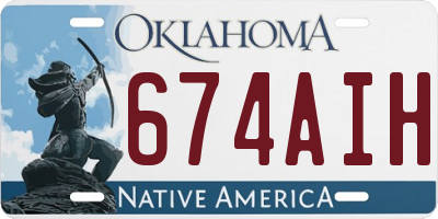 OK license plate 674AIH