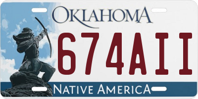 OK license plate 674AII