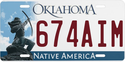 OK license plate 674AIM