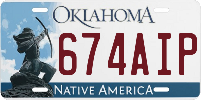OK license plate 674AIP