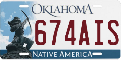 OK license plate 674AIS