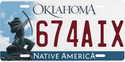 OK license plate 674AIX