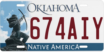 OK license plate 674AIY